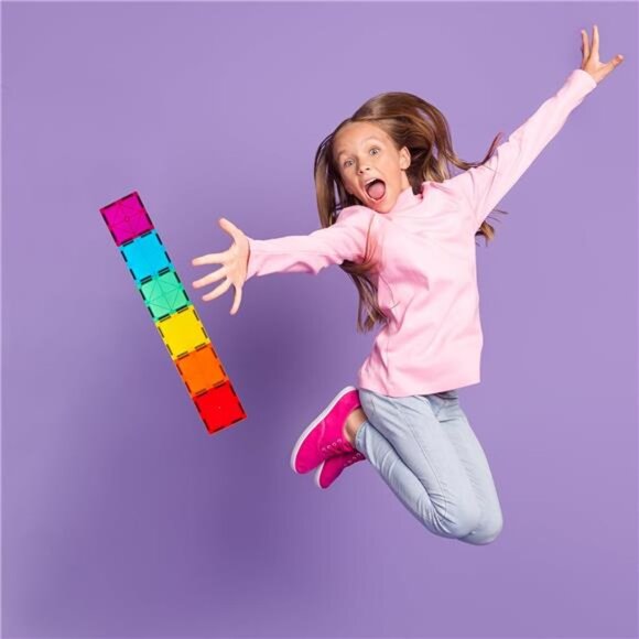 Magnetic Tiles, Deluxe 136 PCS Building Blocks Magnet Toys for Kids 3D - Picture 4 of 7